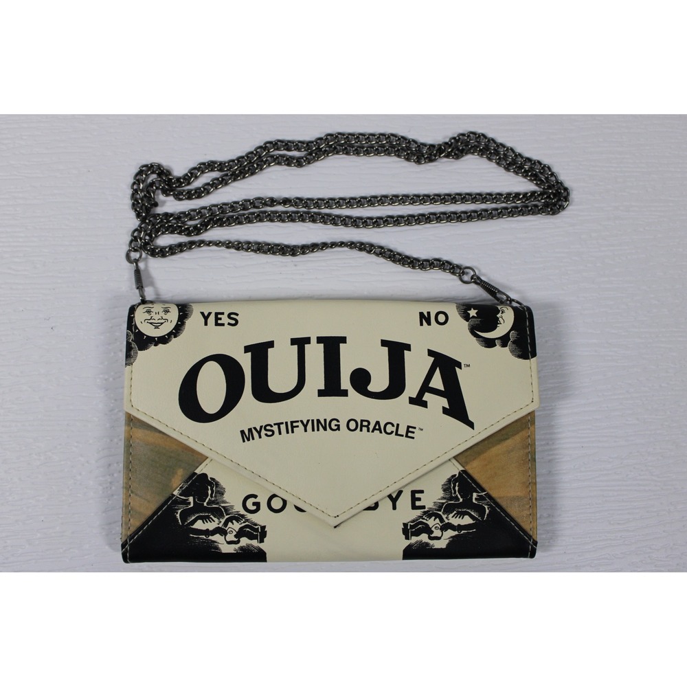 Ouija Mystifying Oracle Crossbody Clutch Bag Cream Black Spirit Board S0201